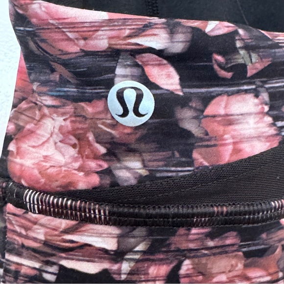 LULULEMON BREAK FREE PEONY FLORAL BLACK MESH YOGA GYM SPORTS BRA SIZE 6 - Picture 5 of 7